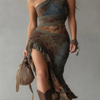 Off-the-Shoulder Ethnic Maxi Dress