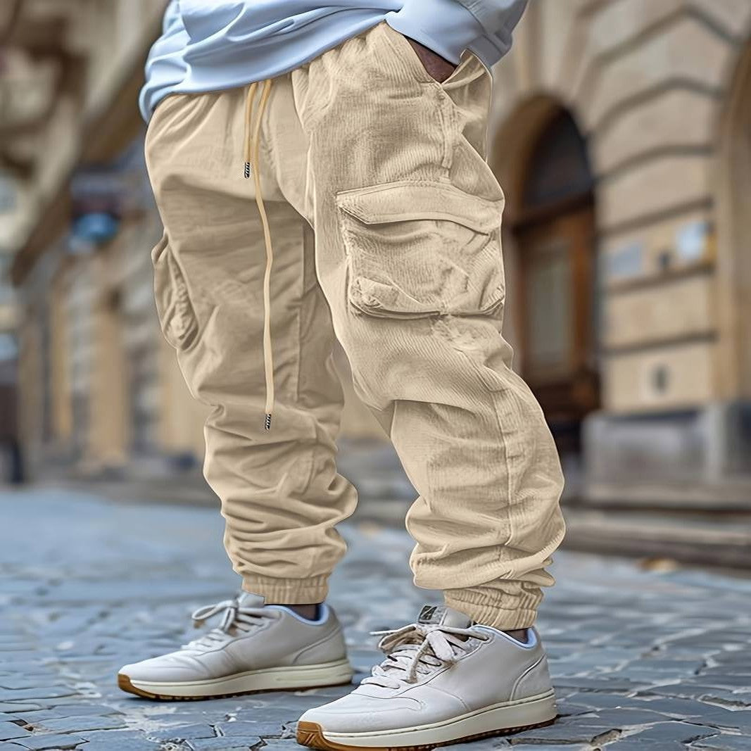 Pantalones Cargo Transpirables Con Cordón en la Cintura
