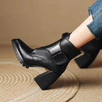 Abigail™ | Square-Heeled Ankle Boots with Strap