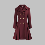 Dami | Elegant Long-Sleeve Double-Breasted Coat for Women