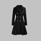 Dami | Elegant Long-Sleeve Double-Breasted Coat for Women
