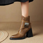 Abigail™ | Square-Heeled Ankle Boots with Strap