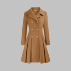 Dami | Elegant Long-Sleeve Double-Breasted Coat for Women