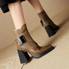 Abigail™ | Square-Heeled Ankle Boots with Strap