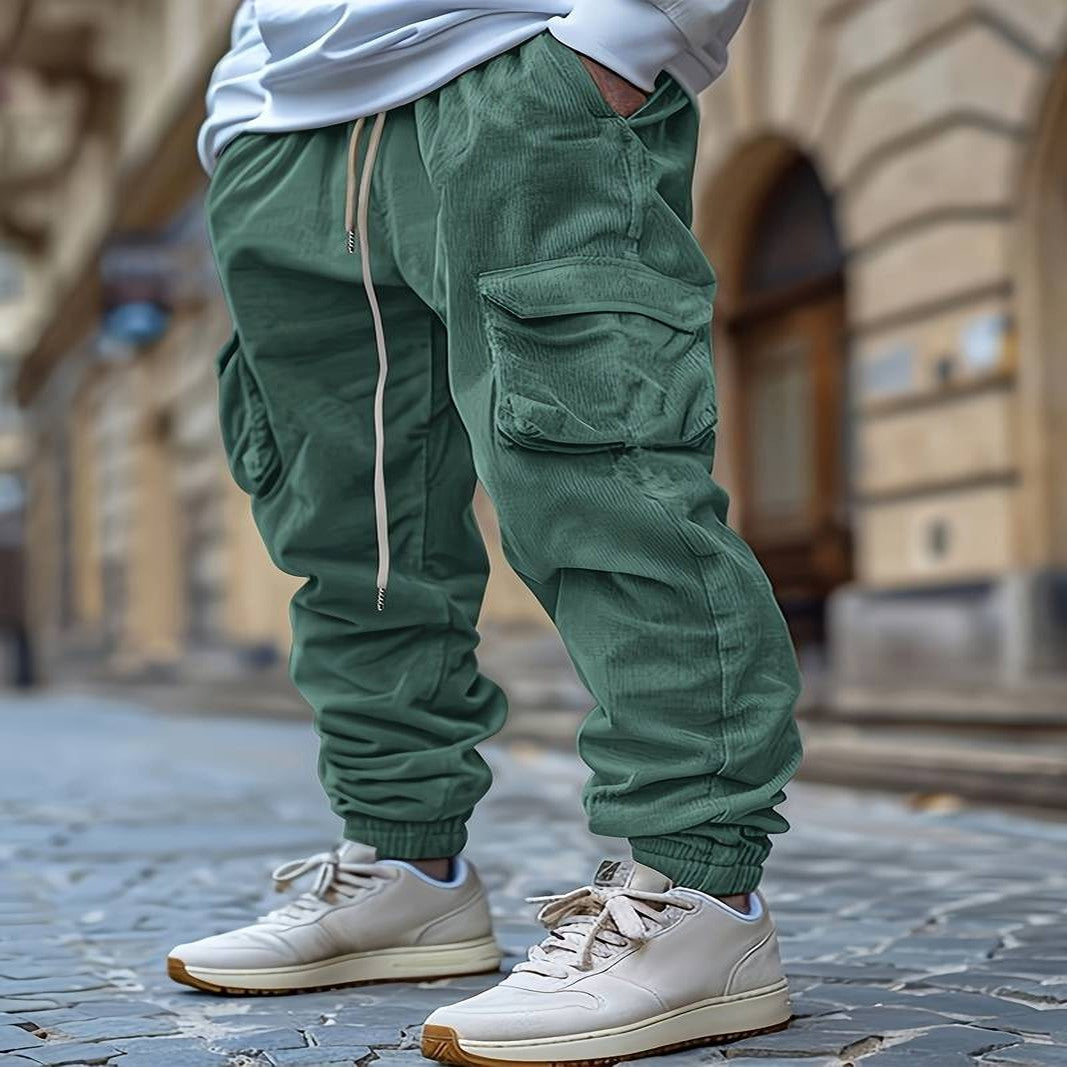 Pantalones Cargo Transpirables Con Cordón en la Cintura