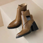 Abigail™ | Square-Heeled Ankle Boots with Strap