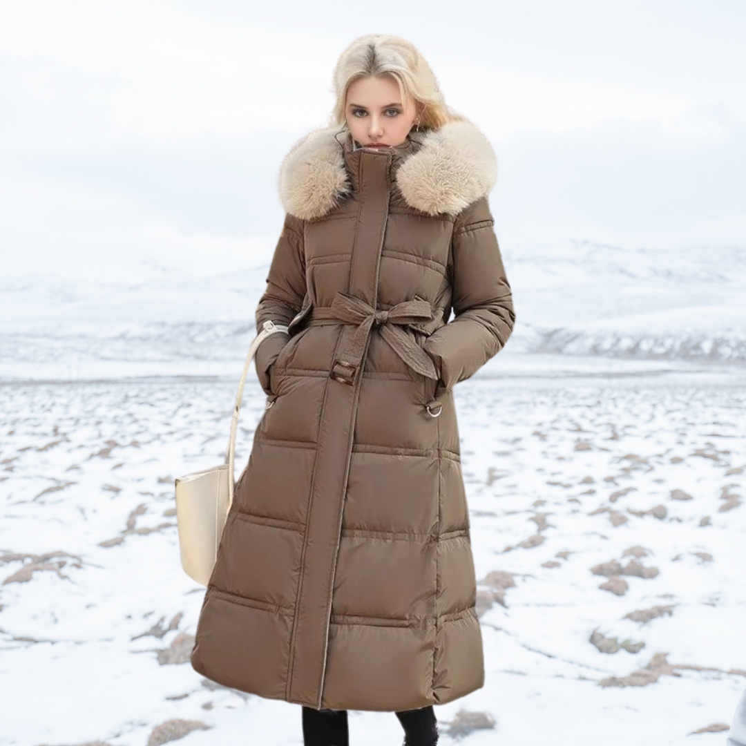Lucia | Parka de Invierno de Diseño con Capucha de Pelo