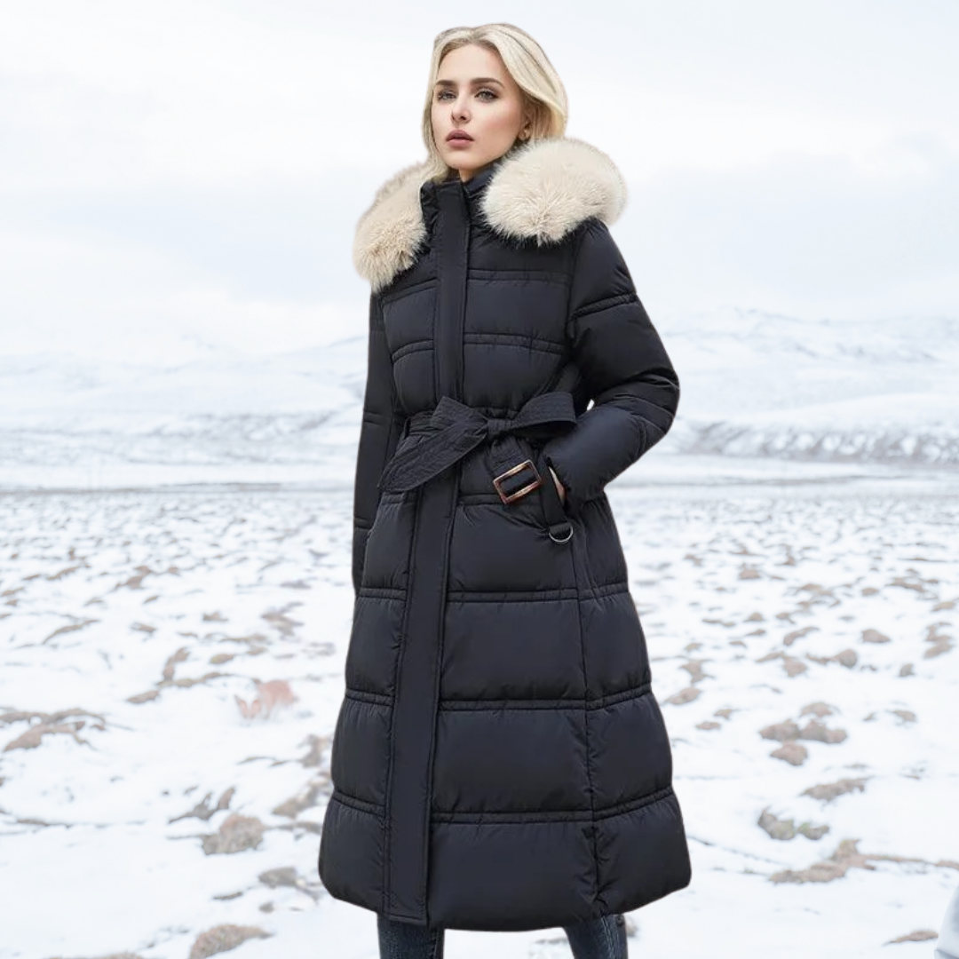 Lucia | Parka de Invierno de Diseño con Capucha de Pelo