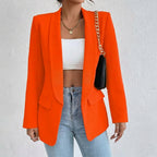 Penelope | Elegant Casual Mid-Length Blazer with Lapels and Open Front for Women