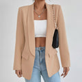 Penelope | Elegant Casual Mid-Length Blazer with Lapels and Open Front for Women