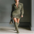 V-neck wrap mini dress