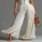 Sleeveless Chiffon Wide-Leg White Dress