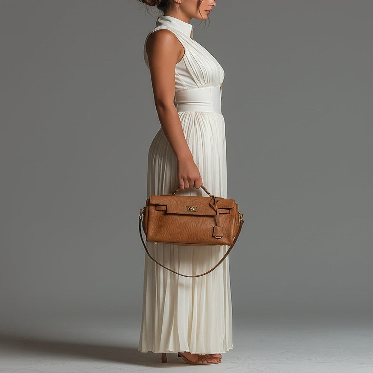 Sleeveless Chiffon Wide-Leg White Dress