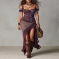 Urban Leopard and Floral Print Maxi Dress
