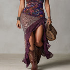 Urban Leopard and Floral Print Maxi Dress