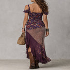 Urban Leopard and Floral Print Maxi Dress