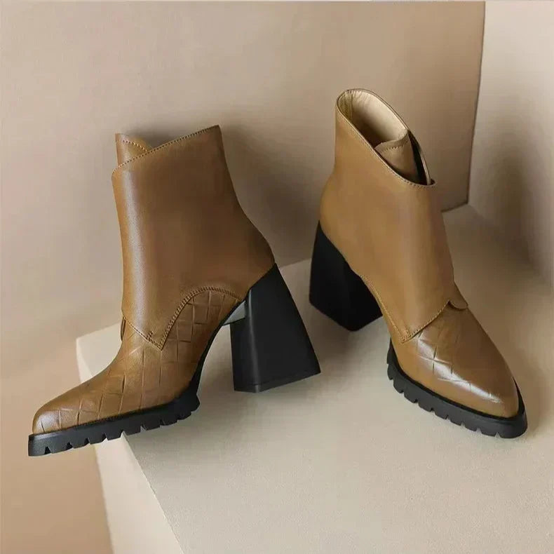 Abigail™ | Square-Heeled Ankle Boots with Strap