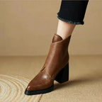 Abigail™ | Square-Heeled Ankle Boots with Strap