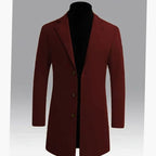 Alexander | Men's Classic Single-Breasted Long Wool Trench Coat