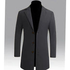 Alexander | Men's Classic Single-Breasted Long Wool Trench Coat