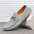 Sebastian | Mocasines de Ante Perforado sin Cordones para Hombre