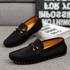 Sebastian | Mocasines de Ante Perforado sin Cordones para Hombre
