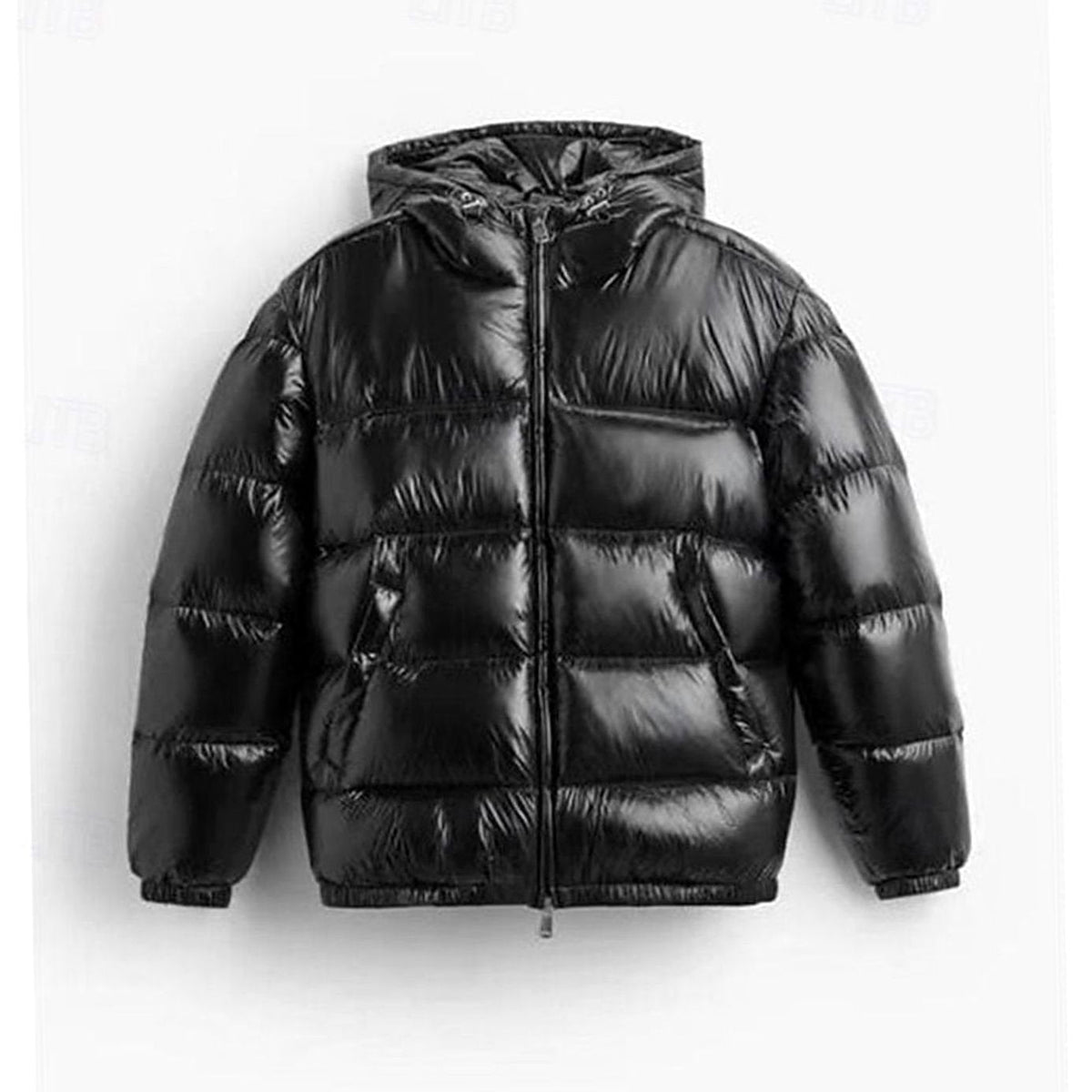 Caleb | Chaqueta acolchada de hombre con capucha y acabado brillante