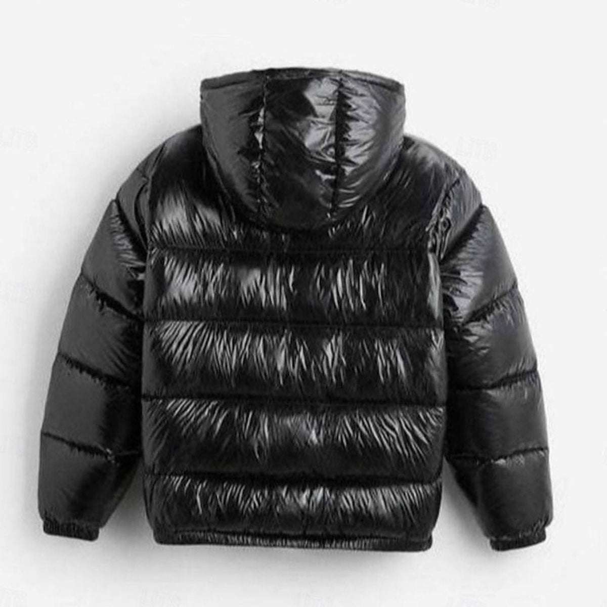 Caleb | Chaqueta acolchada de hombre con capucha y acabado brillante