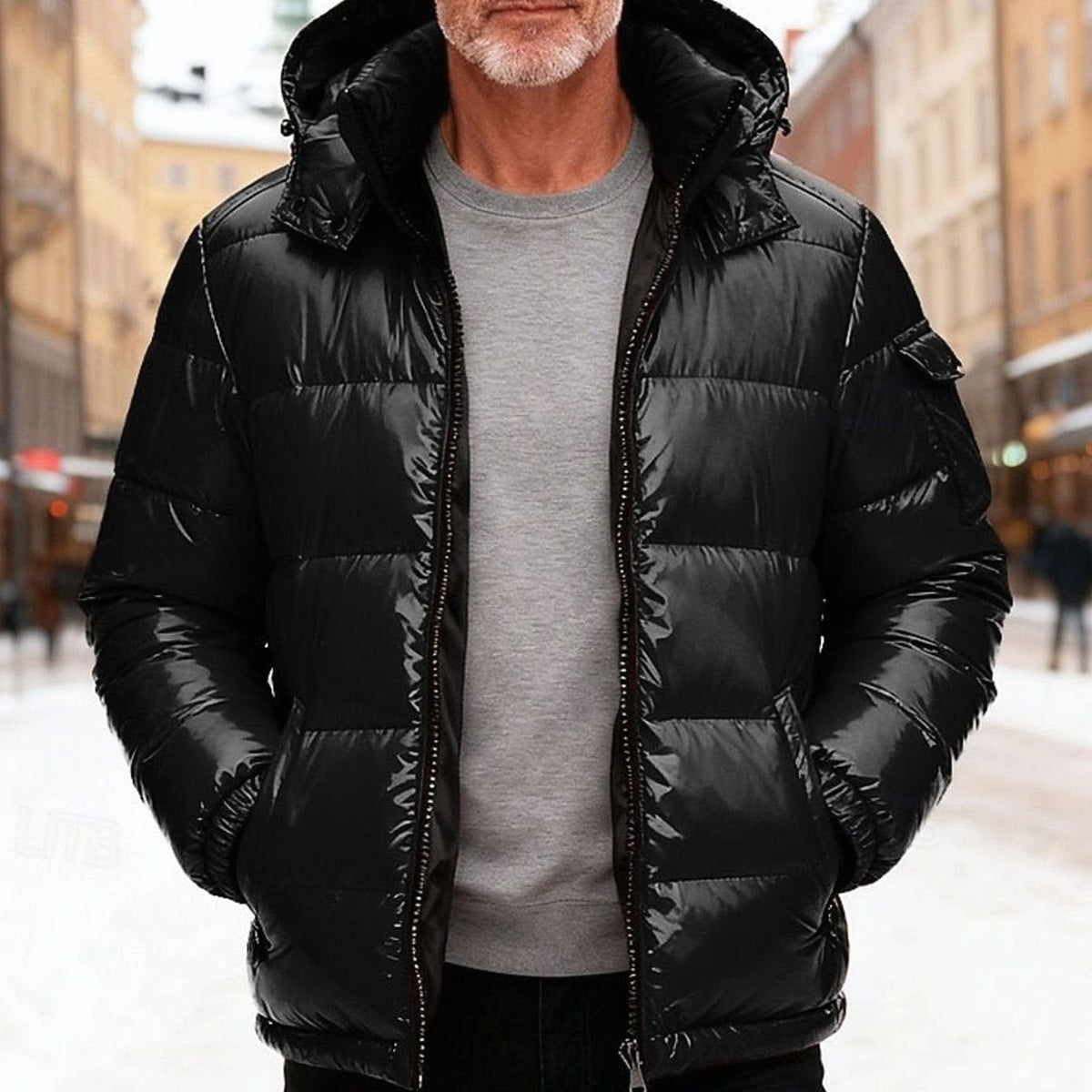 Sebastian | Abrigo de invierno acolchado de hombre con capucha y aislamiento