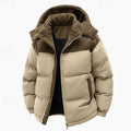 Ryan | Men's two-tone padded hooded jacket with corduroy details