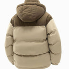 Ryan | Men's two-tone padded hooded jacket with corduroy details