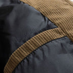 Ryan | Men's two-tone padded hooded jacket with corduroy details