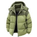 Ryan | Men's two-tone padded hooded jacket with corduroy details