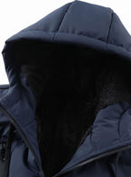 Alexander | Chaqueta de invierno acolchada de hombre con capucha, puños de canalé y cremallera