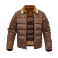 Caleb | Men's quilted winter coat with faux fur and sherpa collar