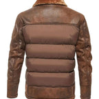 Caleb | Men's quilted winter coat with faux fur and sherpa collar