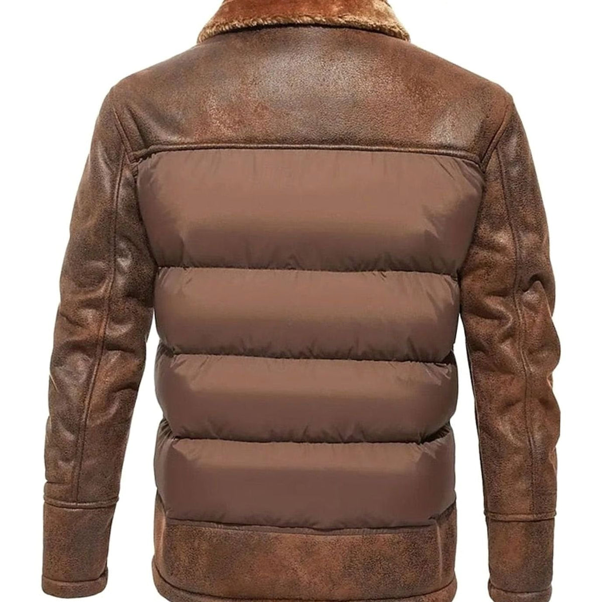 Caleb | Abrigo de invierno acolchado de hombre con piel sintética y cuello de borrego