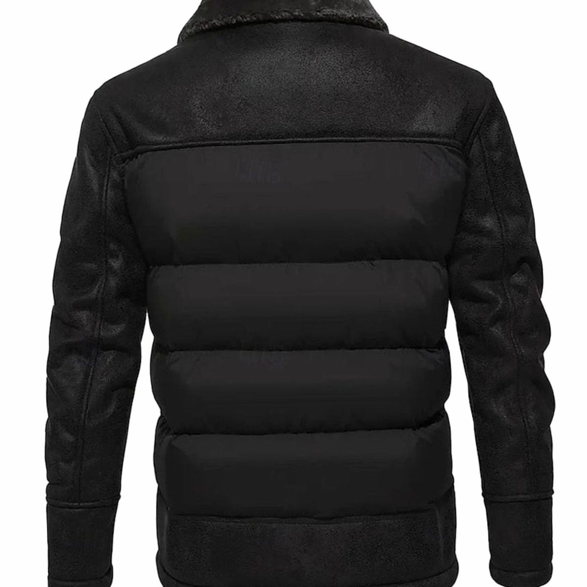 Caleb | Men's quilted winter coat with faux fur and sherpa collar