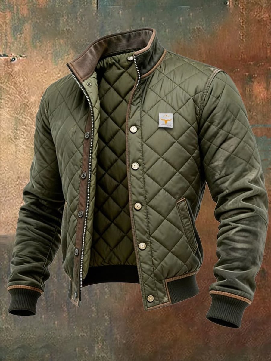 James | Cazadora bomber acolchada de hombre con cuello alto y botones de presión