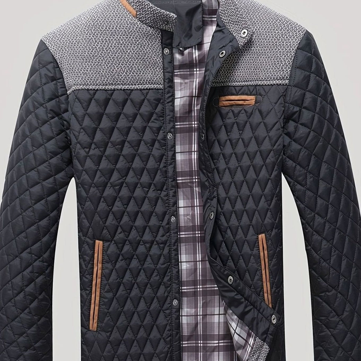 Elijah | Chaqueta acolchada ligera de hombre con cuello alto y cremallera