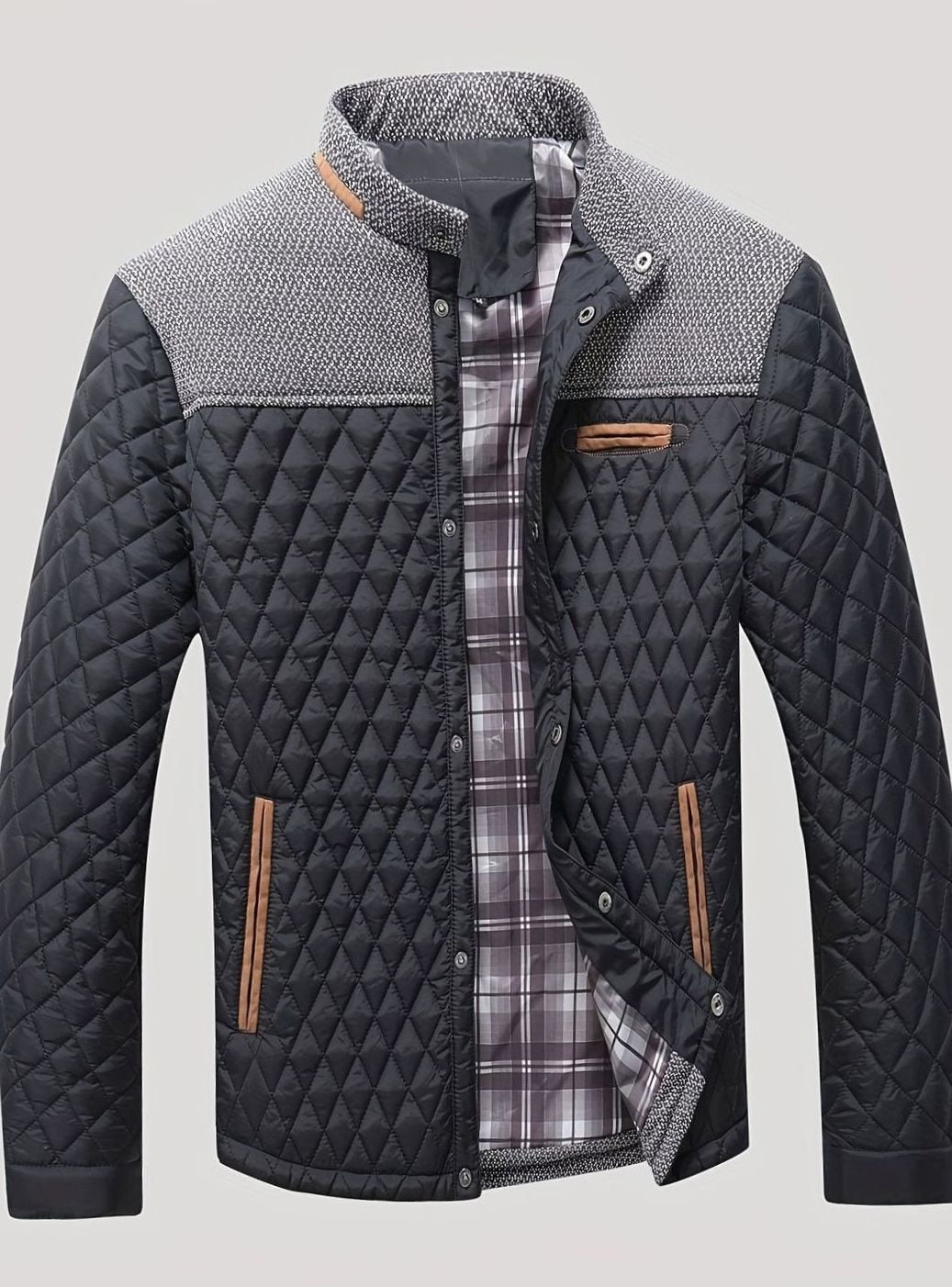 Elijah | Lightweight men's quilted jacket with high neck and zip