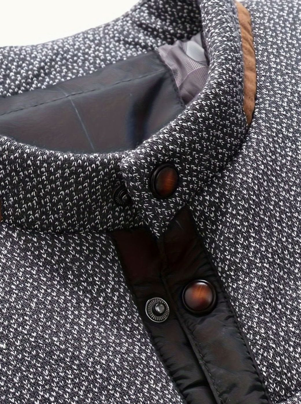 Elijah | Men's insulated quilted jacket with high collar and snap buttons