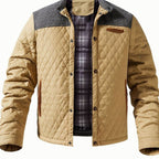 Elijah | Men's insulated quilted jacket with high collar and snap buttons