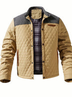 Elijah | Men's insulated quilted jacket with high collar and snap buttons