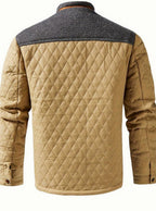 Elijah | Men's insulated quilted jacket with high collar and snap buttons