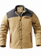 Elijah | Men's insulated quilted jacket with high collar and snap buttons
