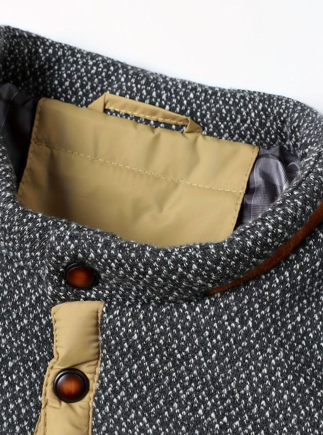 Elijah | Men's insulated quilted jacket with high collar and snap buttons