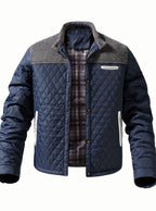 Elijah | Men's insulated quilted jacket with high collar and snap buttons