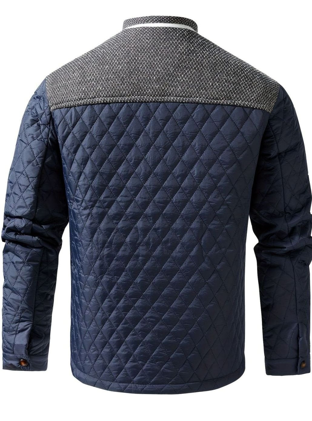 Elijah | Men's insulated quilted jacket with high collar and snap buttons