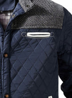 Elijah | Men's insulated quilted jacket with high collar and snap buttons